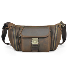 Dark Brown Mens Leather Waist Pack 