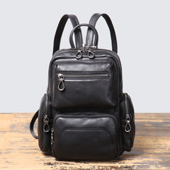 Black Leather Sling Backpack for Men - iwalletsmen