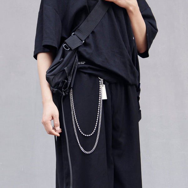 Fashion Mens Silm Jeans Chain Silver Double Layers Wallet Chains Panties Chains For Men