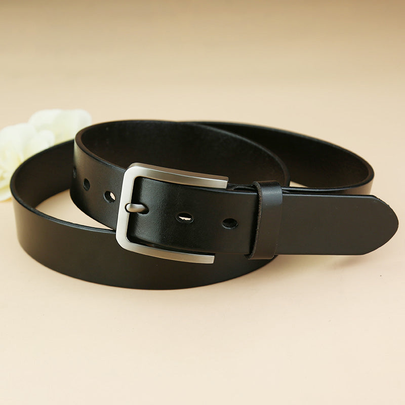 Black Genuine Leather Black Fashion Belt Formal Leather Belt Casual Belt for Men