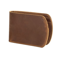 Brown Leather ID Billfold Wallet - iwalletsmen