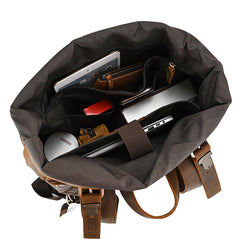 Vintage Travel Rucksack For Men - Strap Detail - iwalletsmen