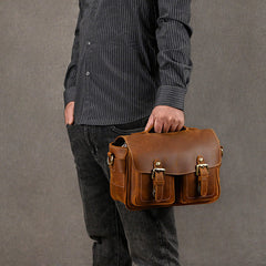 retro leather camera bag
