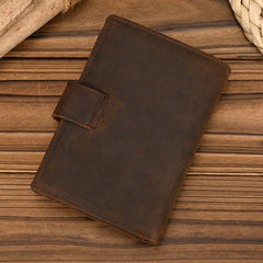 Dark Brown Leather Vertical Wallet with Buckle Mens Wallets Leather Vertical Bifold Wallet - iwalletsmen