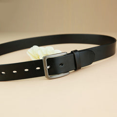 Black Genuine Leather Black Fashion Belt Formal Leather Belt Casual Belt for Men