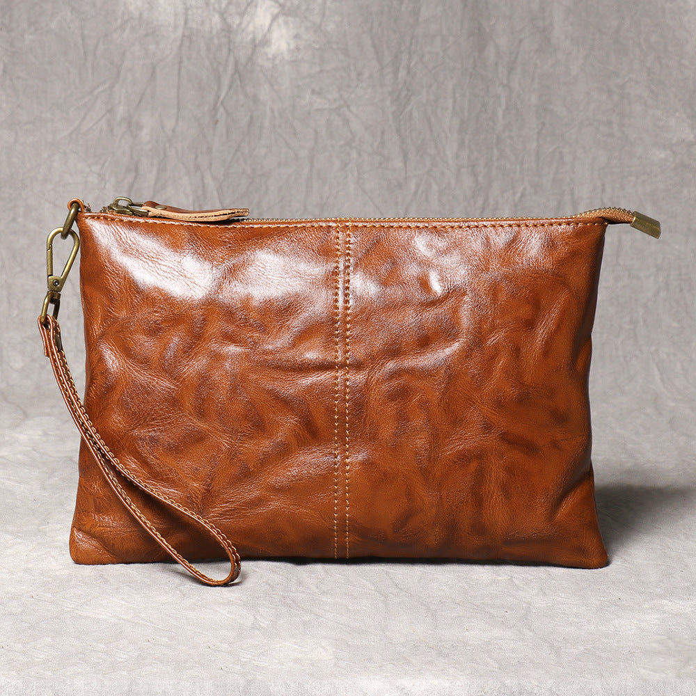Brown Leather Clutch Bag Men Large Men's Leather Clutch Purse