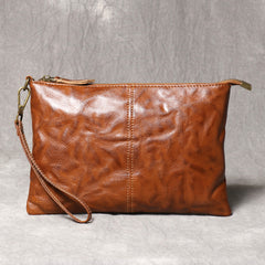Brown Leather Clutch Bag Men Large Men's Leather Clutch Purse