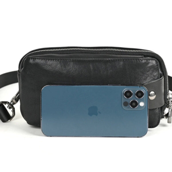 Mens Leather Chest Bag Small Chest Bag Leather - iwalletsmen