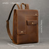 Crazy Horse Leather Backpack Mens 17L Brown Leather Backpack for Men - iwalletsmen