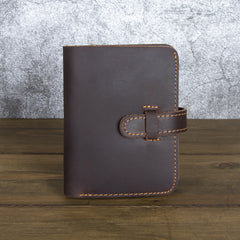 Leather Vertical Wallet with Buckle Mens Wallets Leather Vertical Bifold Wallet - iwalletsmen