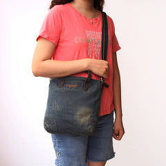 Blue Denim Small Tote Bags Denim Small Tote Side Bags Vintage Small Crossbody Bag For Women