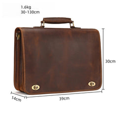 Brown Leather 15 inches Laptop Briefcase 