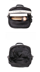 Black Sling Leather Backpack 
