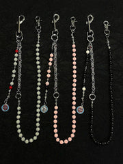 Lavastone Beaded Wallet Chain Long Bead Wallet Chain for Women - iChainWallets