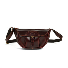 Brown Mens Leather Sling Pack 