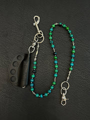 Green Ball Wallet Chain Ball Pants Chain Agate Beaded Wallet Chain Bead Wallet Chain - iChainWallets