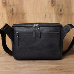 Black Flap Messenger Bag for Men - iwalletsmen