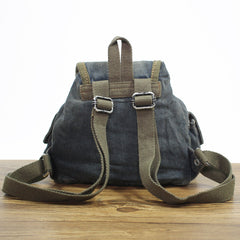 Vintage Denim Blue Womens Backpacks School Backpacks Blue Denim Laptop Backpack For Womens