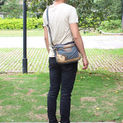 Denim Small Side Bag Mens Blue Denim Messenger Bags Vintage Denim Small Crossbody Bag For Women