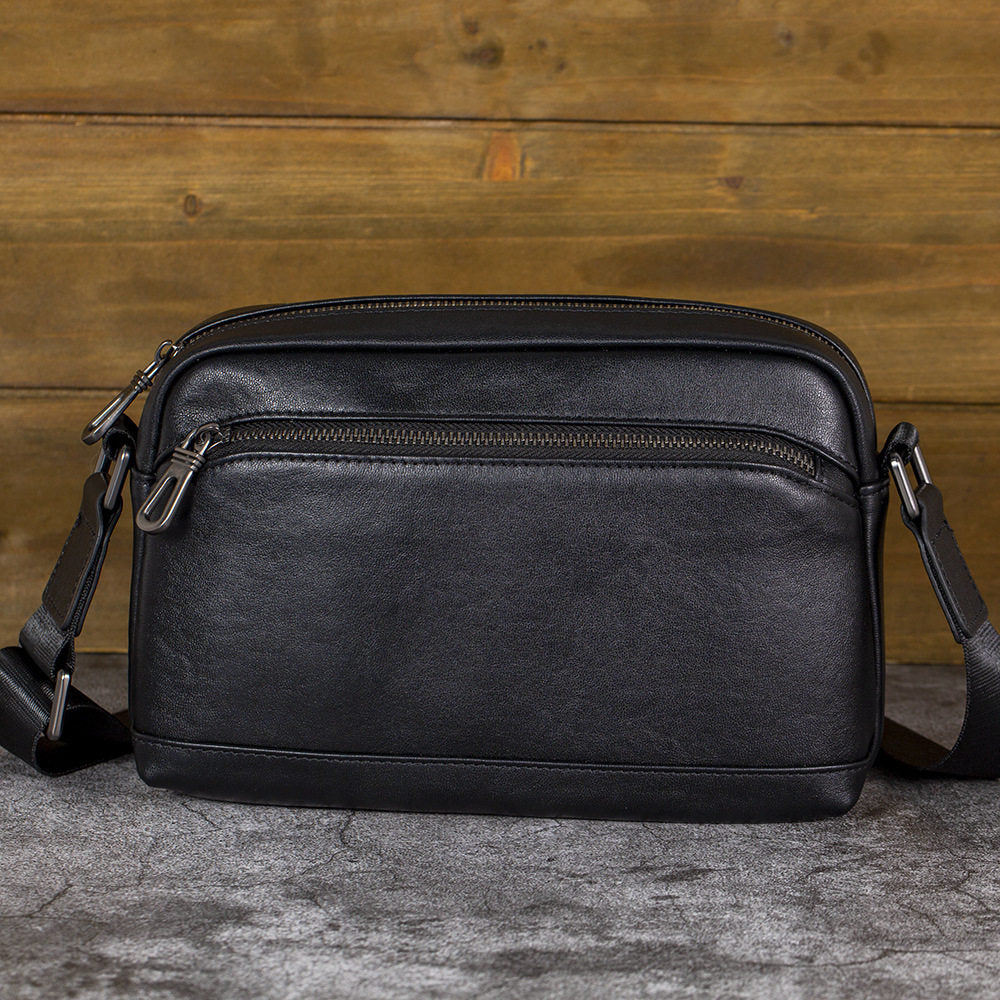 Soft Leather Crossbody Bag Black 