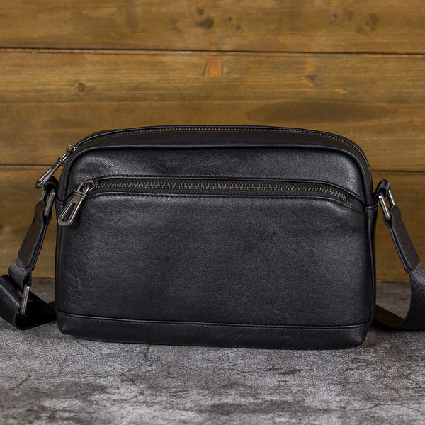 Soft Leather Crossbody Bag Black 