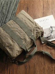 Army Green Canvas Mens Pilot Bag Canvas WWII Bag Canvas Army Weekender Bag Travel Bag for Men