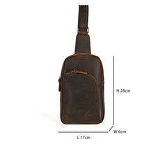 Dark Brown Leather Sling Backpack for Men - iwalletsmen