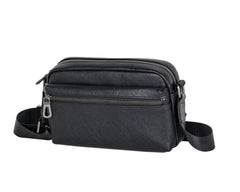Mens Black Leather Crossbody Bag - iwalletsmen