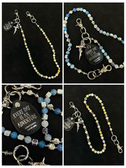 Ball Pants Chain Ball Wallet Chain Stone Beaded Wallet Chain Cross Bead Wallet Chain - iChainWallets