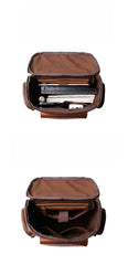 Brown Large Leather Backpack for 15 inch Laptop Mens Large Leather Backpack - iwalletsmen