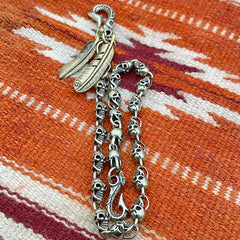 Brass Silver biker trucker Skulls Keychain wallet Chain for chain wallet biker wallet trucker wallets