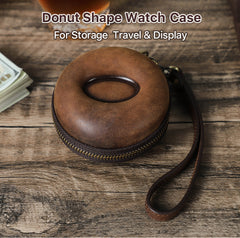 Genuine Leather Watch Case Leather Travel Watch Case for Men Leather Watch Travel Case - iwalletsmen