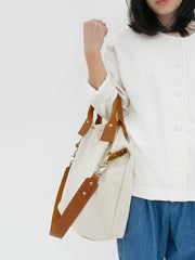 White Canvas Tote Bags Canvas Messenger Handbag Womens Canvas Shoulder Tote Bag for Men