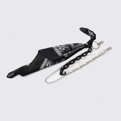 Navy Paisley Bandana Resin Trousers Chain Pants Chain Biker Kerchief Headscarf Jeans Chains