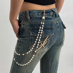Gold Beaded Wallet Chain for Women 