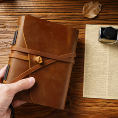 Brown Leather Bound Journal Leather Sketch Journal Soft Leather Journal - iwalletsmen