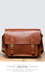 Brown Small Mens Leather Satchel Bag - iwalletsmen