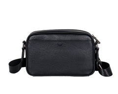 Soft Leather Crossbody Bag Black Small Mens Black Leather Crossbody Bag - iwalletsmen