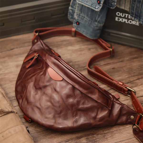 Brown  Leather Fanny Bag 
