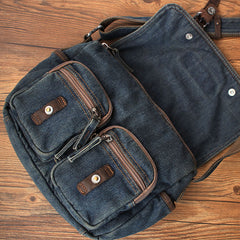 Blue Denim Mens Small Side Bags Denim Small Messenger Bag Vintage Denim Crossbody Bag For Women