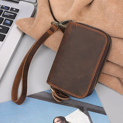 car key wallet Mens Double Zipper Leather Key Wallet Key Holder Car Key Wallet Key Case Wallet For Men wallets with key ring