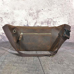 Dark Brown Mens Leather Waist Pack 