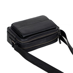 Mens Black Leather Crossbody Bag Mens Small Leather Crossbody Bag - iwalletsmen