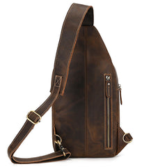 Vintage Brown Leather Sling Bag for Men - iwalletsmen