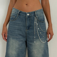 Womens Triple Wallet Chain Star Beaded Wallet Chain for Women - iChainWallets