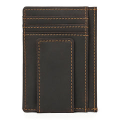 Brown Leather Magnetic Money Clip Wallet Card Holder wallet with Money Clip - iwalletsmen