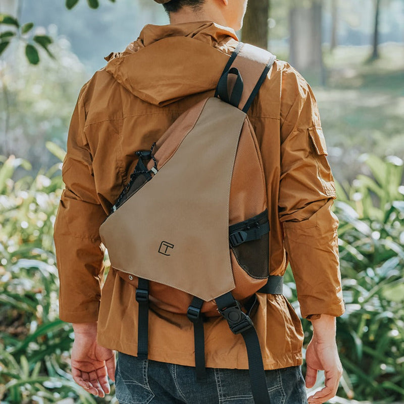 Backpack Men Single Strap Leather Backpack One Shoulder Backpack
