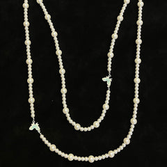 Long Double Beaded Wallet Chain Pearl Bead Wallet Chain for Women - iChainWallets