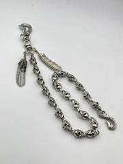 Brass Silver biker trucker Skulls Keychain wallet Chain for chain wallet biker wallet trucker wallets