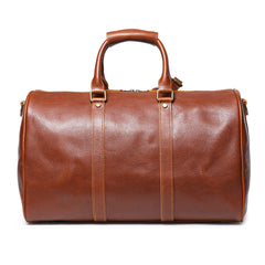 Dark Brown Weekend Bag Large Leather Weekender Bag for Men Long Weekend Shoulder Bag - iwalletsmen